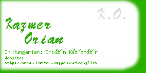 kazmer orian business card